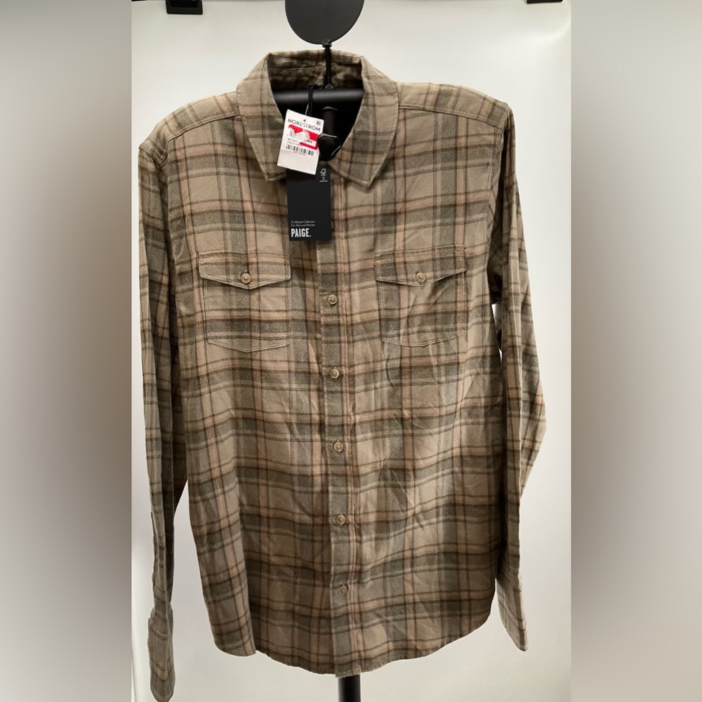 Paige Mens Everett Shirt French Haze Size Small New